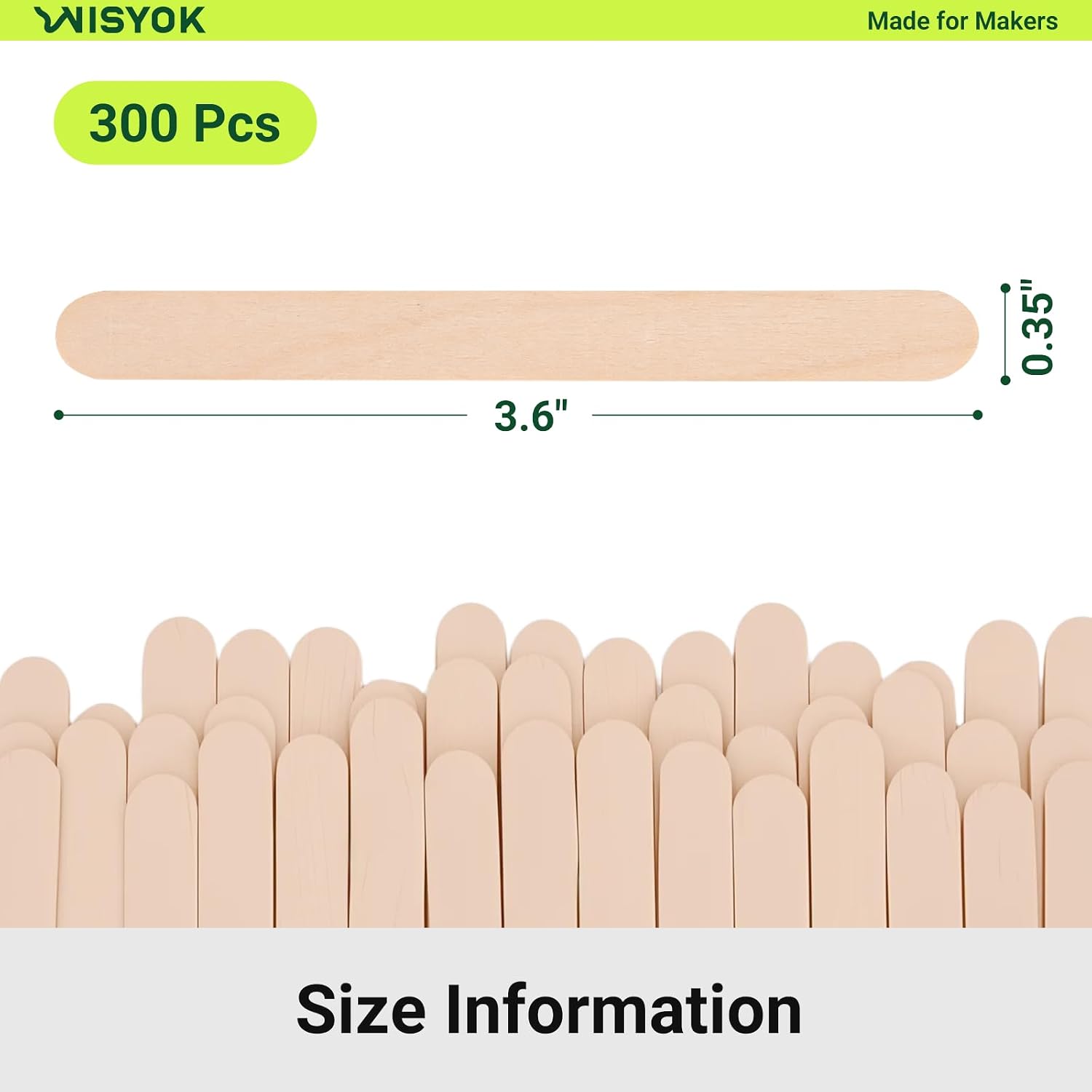 WISYOK 3.6" Craft Sticks, 300pcs, Birtch Wood