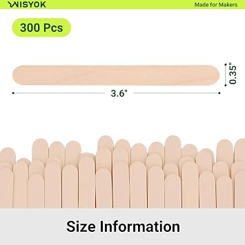 WISYOK 3.6 Craft Sticks, 300pcs, Birtch Wood