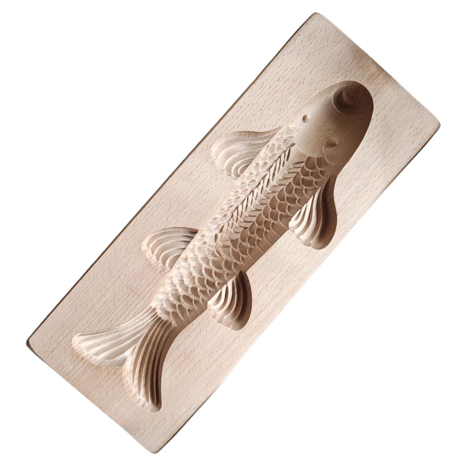 Buxuaaaa L Premium Carved Carp Wooden For Traditiona Baking And Kitchen Too Steamed Buns Bakeware Wooden Dessert