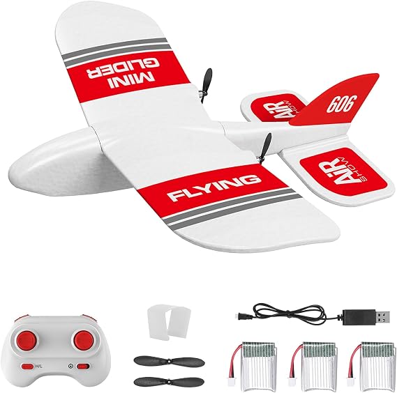 Goolsky Remote Control Glider RC Air Planes 2.4GHz 2CH Fixed Wing EPP Foam Mini Glider Built-in Gyro System Mini Indoor RC Glider Airplane Model Toys for Teen and Adults Gifts KF606