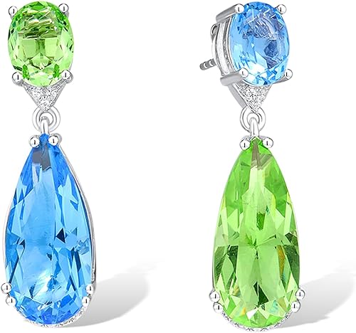 Santuzza Pendientes colgantes de plata de ley 925 con cristales para mujer