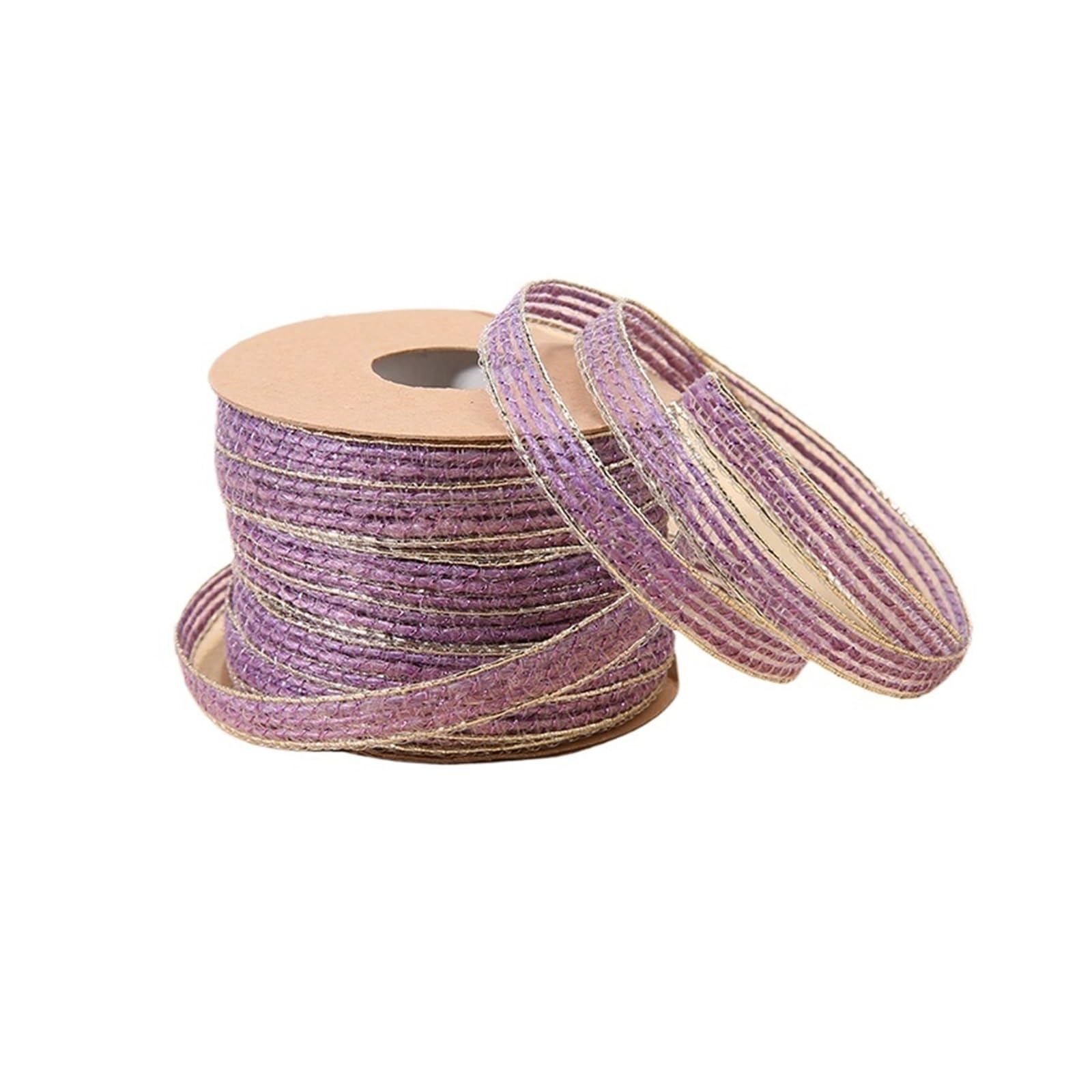 Kbldopn Purple 10M/Roll Vintage Jute Burlap Hessian Ribbon With Lace Rustic Wedding Party Decoration Christmas Diy Craft Gift Packing Webbing For Craft Wedding Party(Purple)