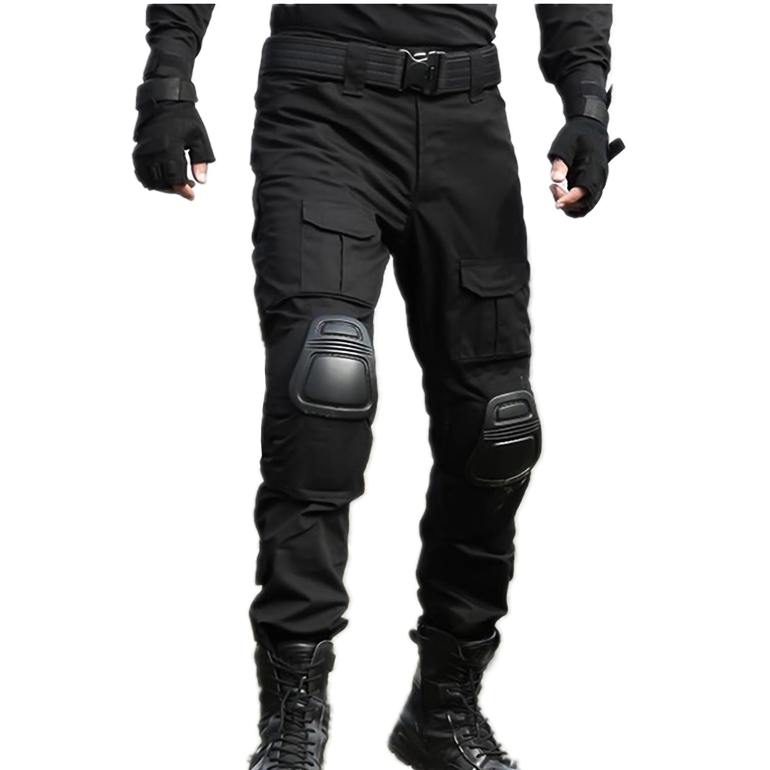 Pantalon de Combat avec Genouillères Pantalon Cargo Homme Tactique Pantalons de Travail CS Jeux Cosplay Multi-Pockets