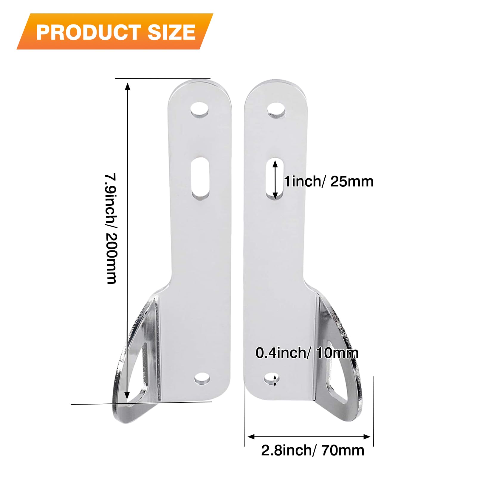 Riloer Supports d'arrimage de fourche avant de moto en forme de goutte d'eau, supports d'arrimage avant, 1993-2018 compatibles avec Harley Touring Street Glide Electra Glide, argenté