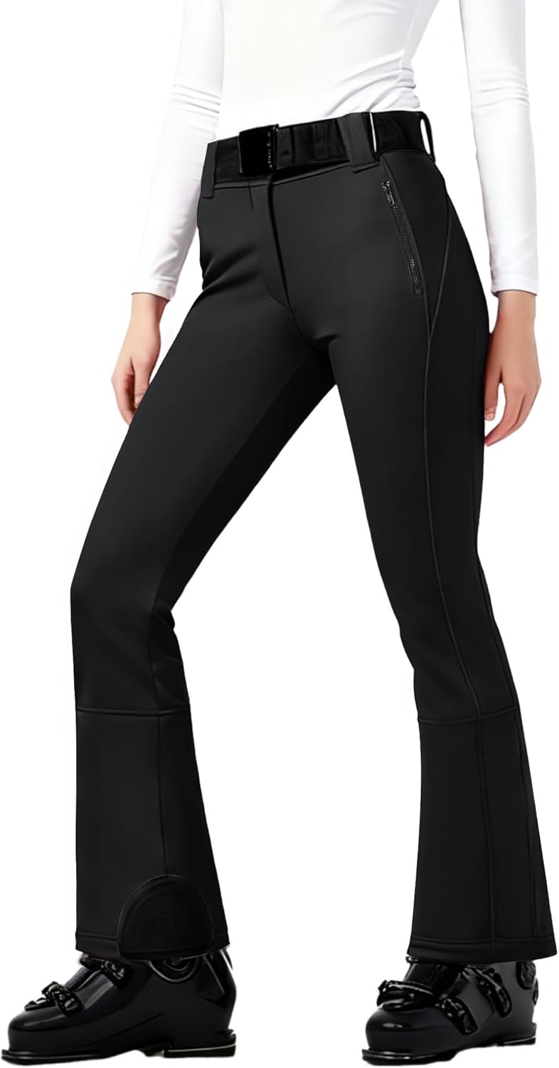 Yousify Womens Snow Ski Pants Waterproof Softshell Insulated Fleece Lined Snowboard Pants for Winter Outdoor Hiking