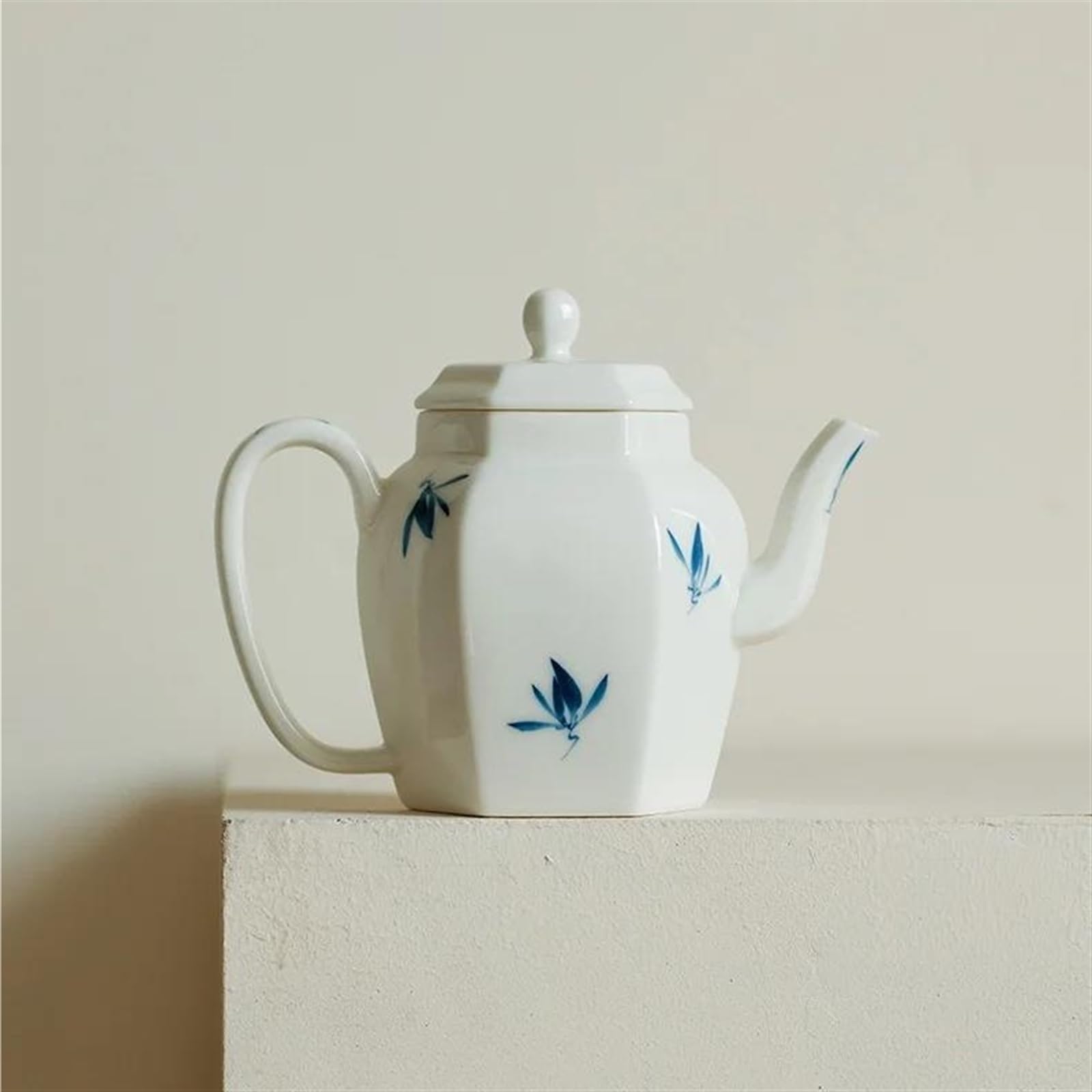 Juegos de té Tetera de cerámica con diseño de orquídea Mariposa, Tetera pequeña de Porcelana Blanca China con Filtro, Juego de té Kung Fu, Juego de té de Viaje, Tetera