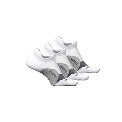 Feetures Elite Light Cushion No Show Tab 3 Pair Pack No Show Socks Shoes White