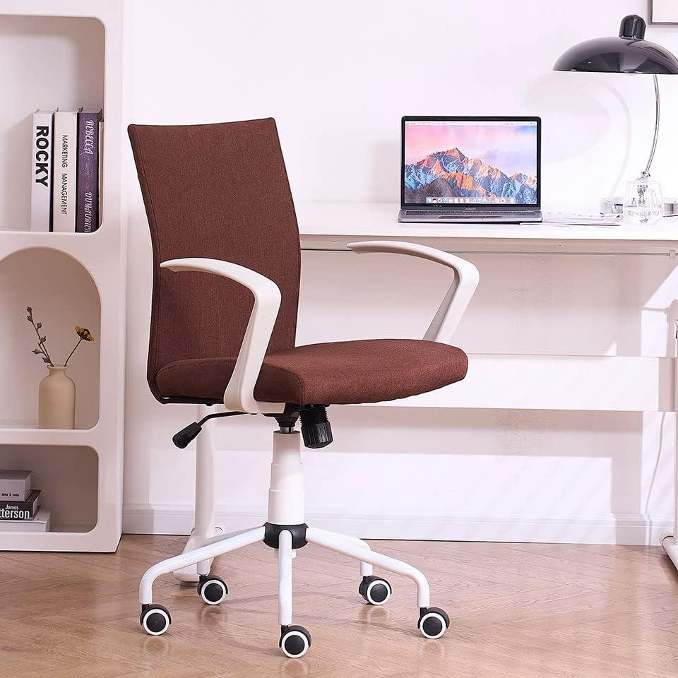 Miniatura 2 de Efomao Moderno escritorio cómodo silla giratoria de tela para oficina en casa con reposabrazos y altura ajustable, adecuada para trabajar en