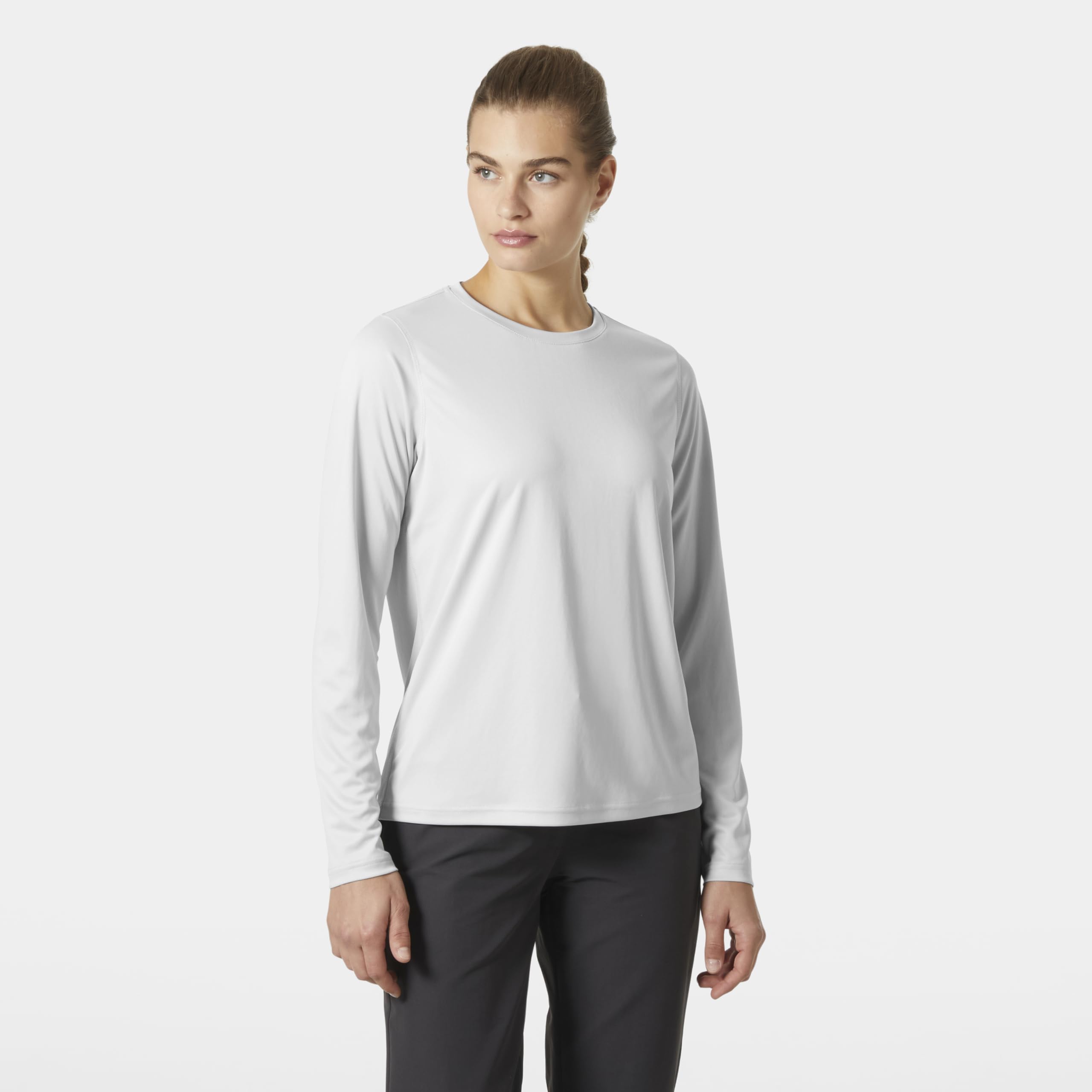 Helly Hansen Damskie W HH Tech Crew LS 2.0, szara mgła, XS
