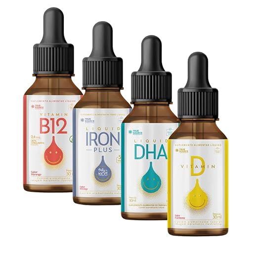 Kit Infantil Dha + Iron Plus + Vitamina D + B12 - True Source