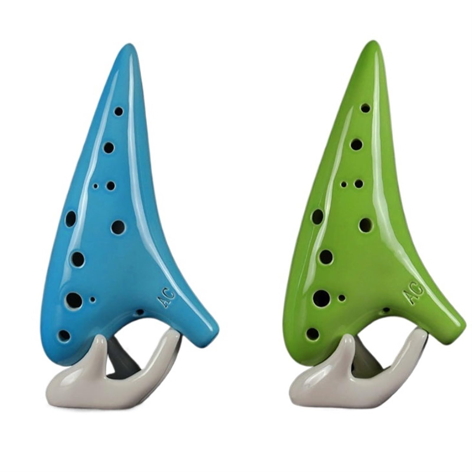 Ocarina Ocarina Per Principianti 12 Fori Alto C Key AC Ocarina In Ceramica Ocarina Professionale A 12 Fori(Green)