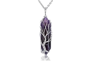 Natural Life Products Tree of Life Healing Crystal Stone Necklace