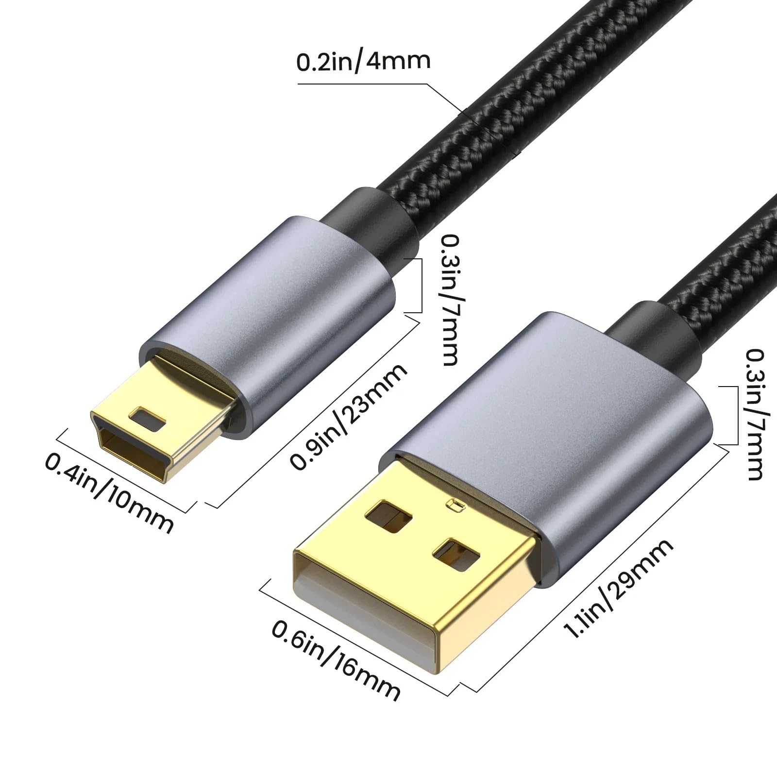 Mini kabel USB standardowy USB 2.0 do mini B męski przewód