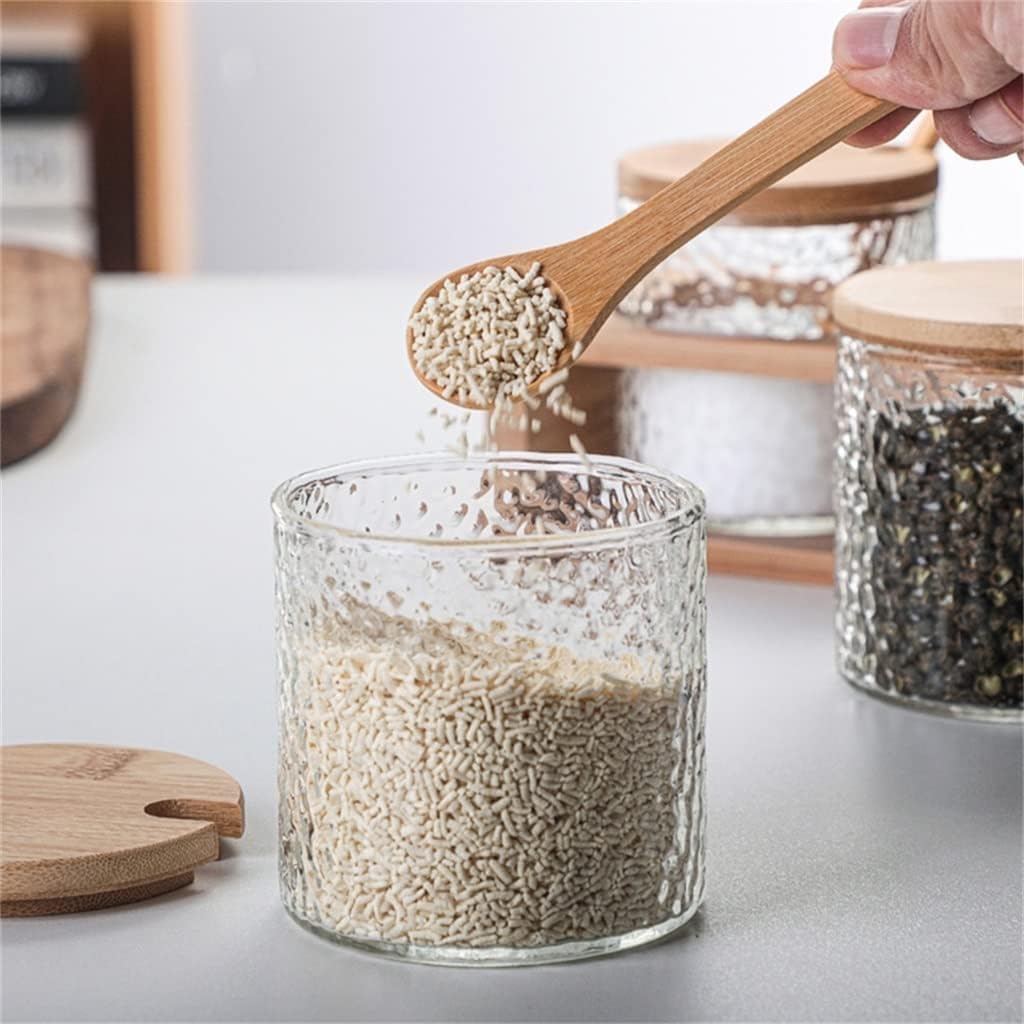 Seasoning Jar Sugar Bowl With Lid And Spoon Transparent Tube Salt Can