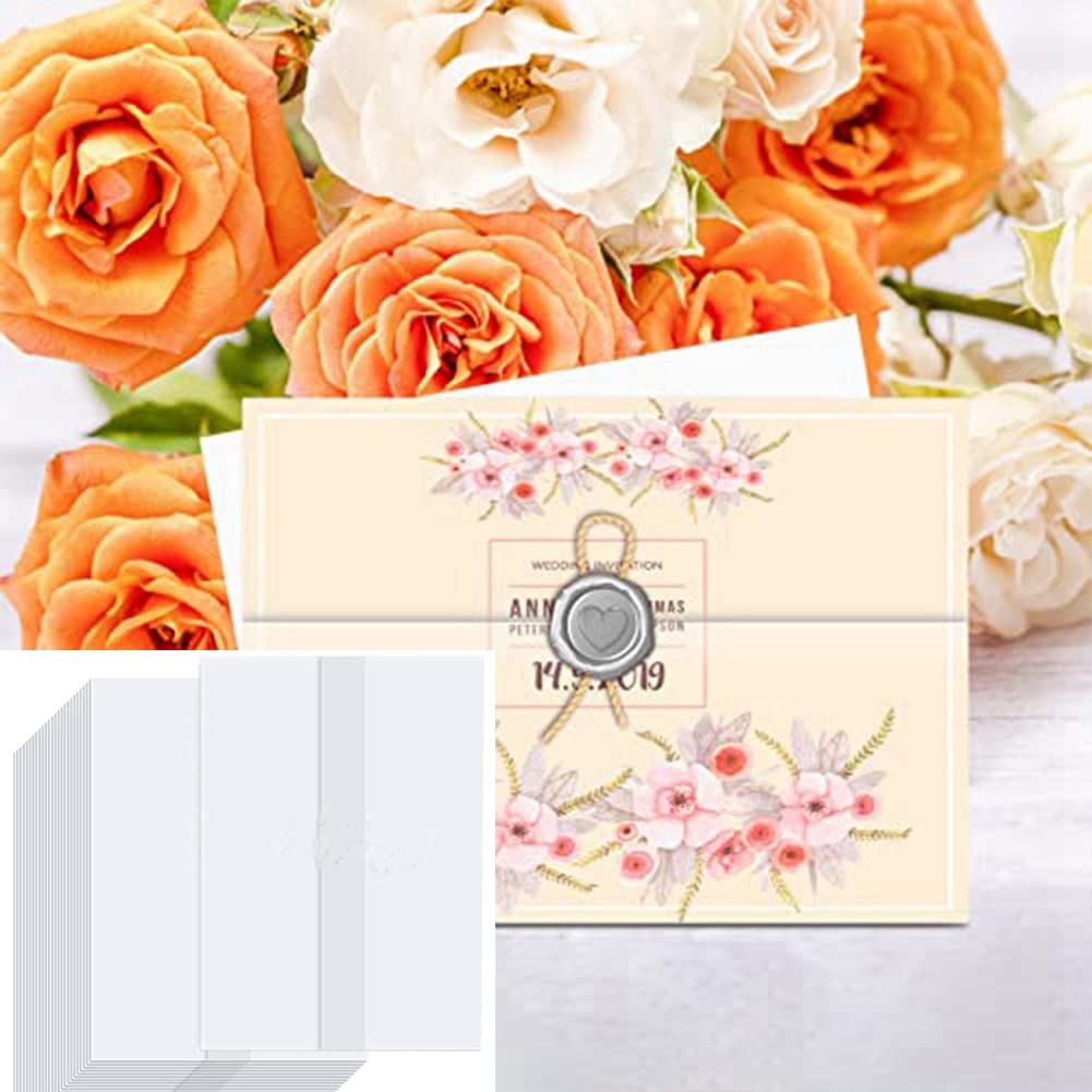 Pergamentpapier-Hüllen, 12,7x17,8 Cm – Vorgefaltet, 120 Blatt, Für Einladungen & Grußkarten, Matt Durchscheinend