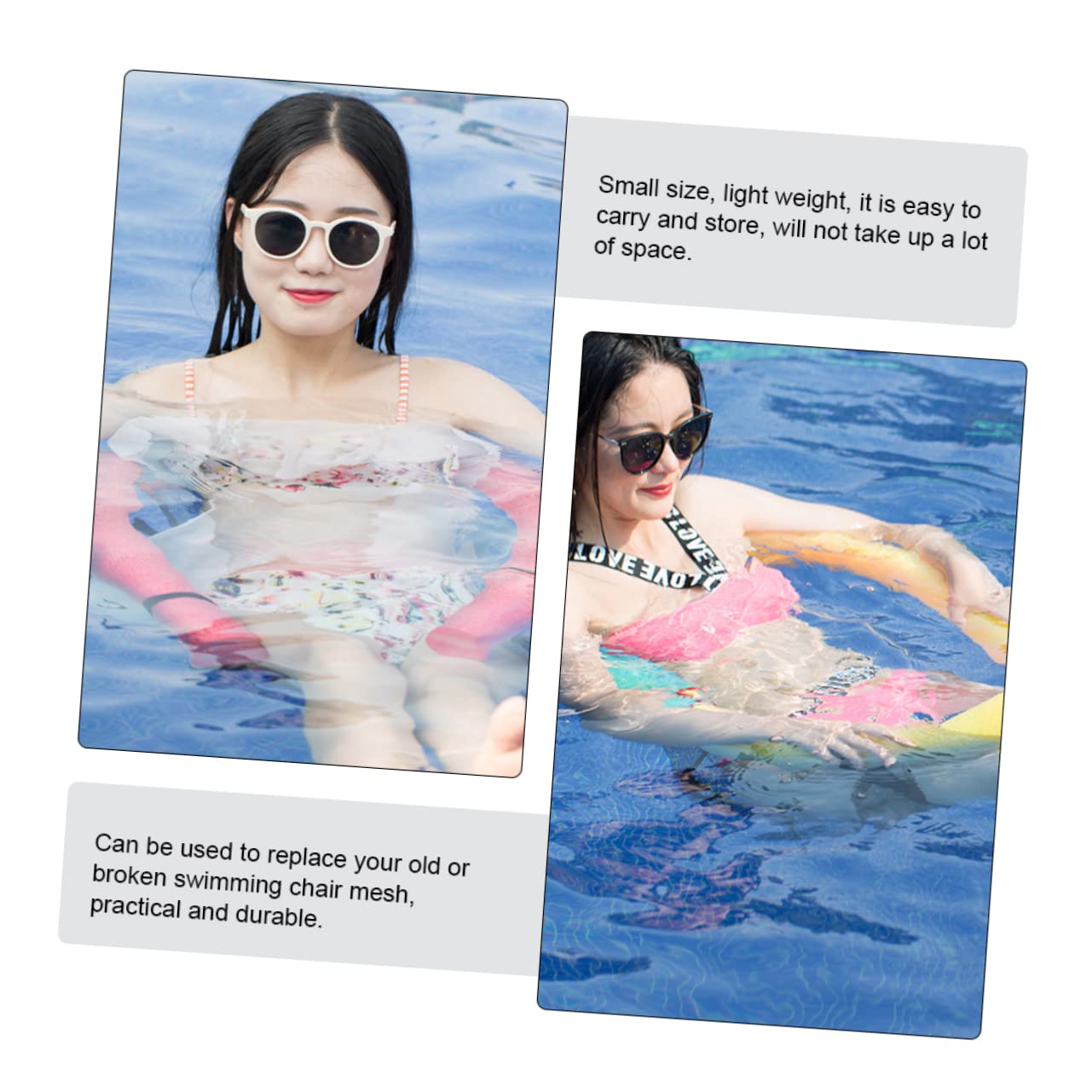 Alasum 2pcs Swimming Chair Net Pocket Pool Noodles Bulk Swim Noodles Swimming Pool Float Hammock Recliner Accessories Lounge Chair Red Pool Noodle Child Polyester Mesh Chair Inflatable