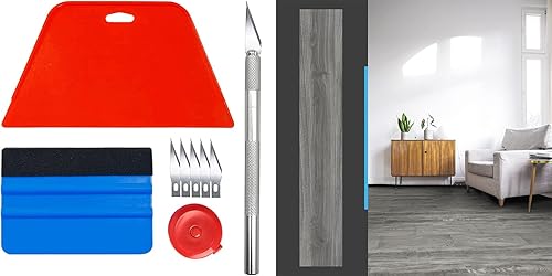 Art3d Kit de herramientas de alisado con baldosas de suelo de vinilo y tablón de madera