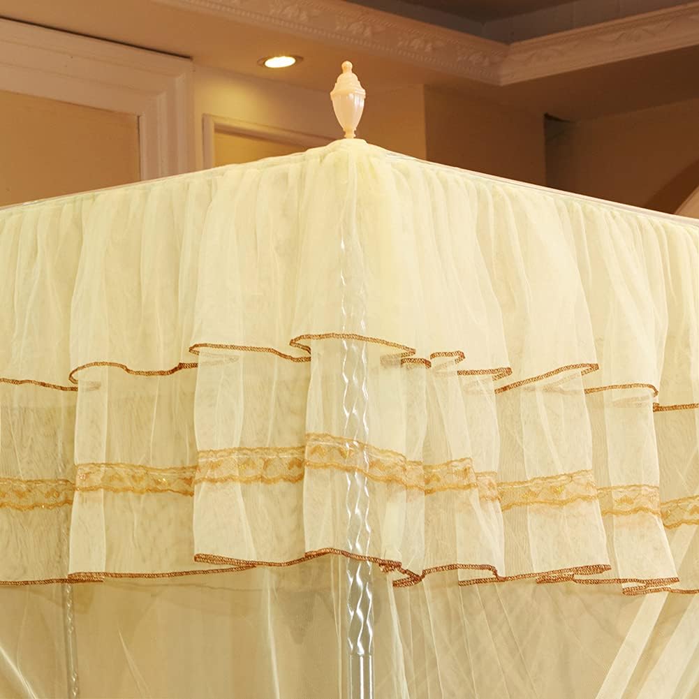 Luxury Bed Curtains Canopy, Sheer Canopy Bed Curtains, Princess Canopys Bed Curtainsly for Ladies Bedroom Decoration(No Bracket)(180 * 200 * 200)