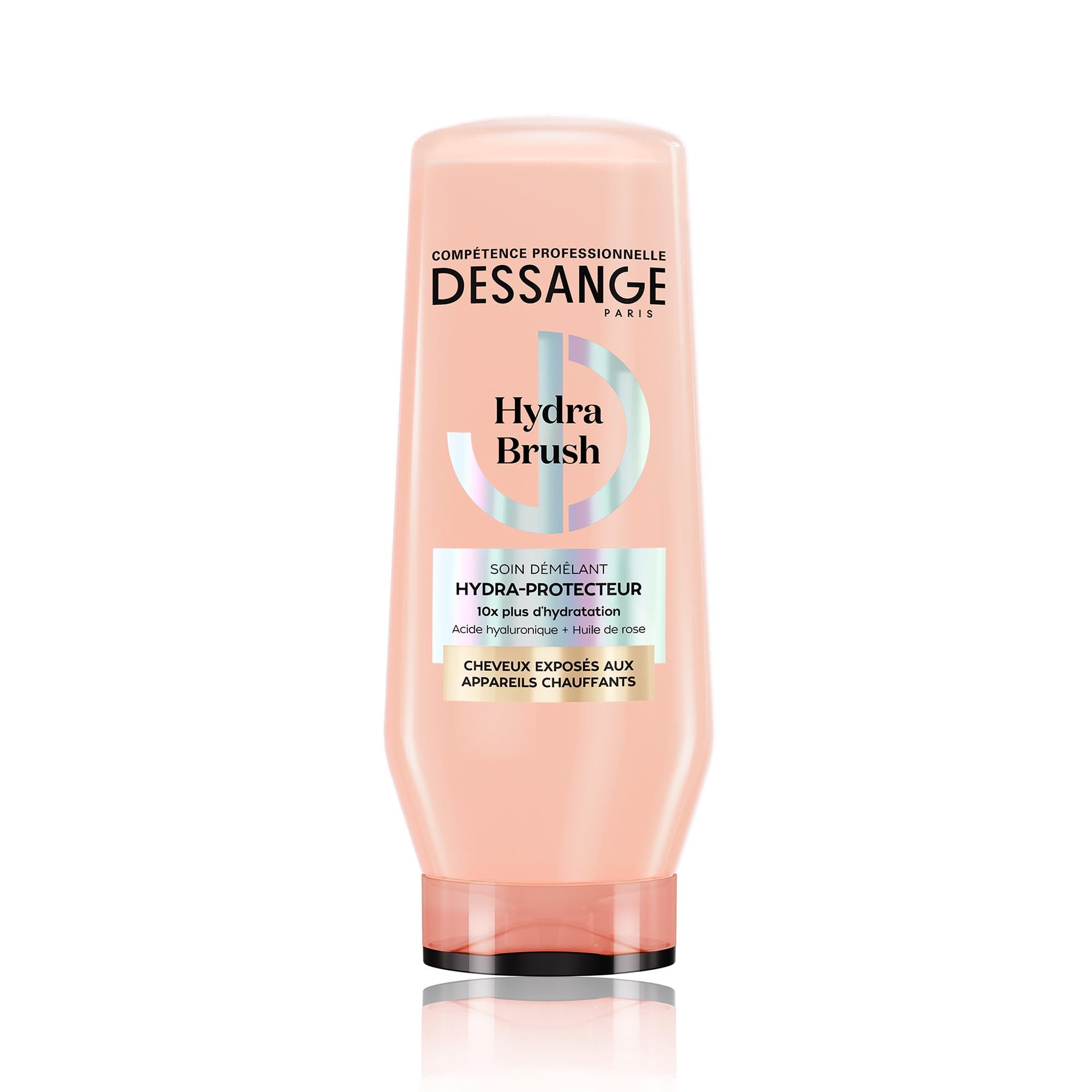 Dessange Hydra Brush Hydra-Protecteur Detangling Treatment, 10x Hydration, Hyaluronic Acid, Rose Oil, Heat Protection 225 ml