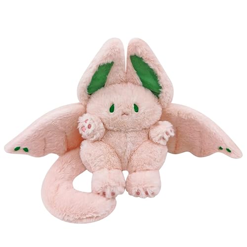 PEACH CAT Cute Pink Bat Bunny Plush Pillow Kawaii Bat Rabbit Stuffed Animal for Kids 16" - Pink - 16 inch