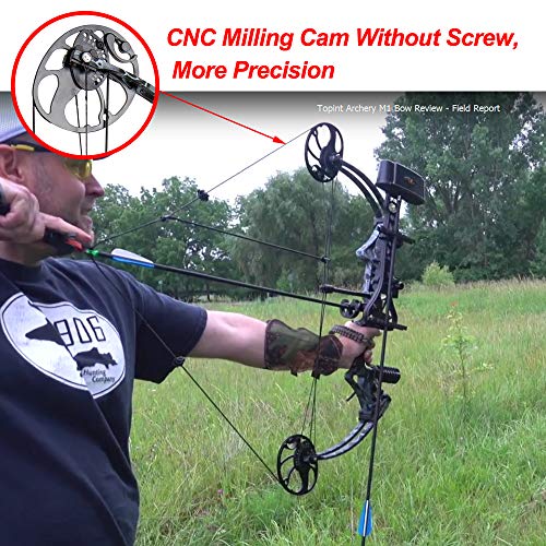 Compound Bow Ship from USA Warehouse,Topoint Archery Package,M1,19”-30” Draw Length,19-70Lbs Draw Weight,320fps IBO Limbs Made in USA (Forest camo) - Thumbnail 2