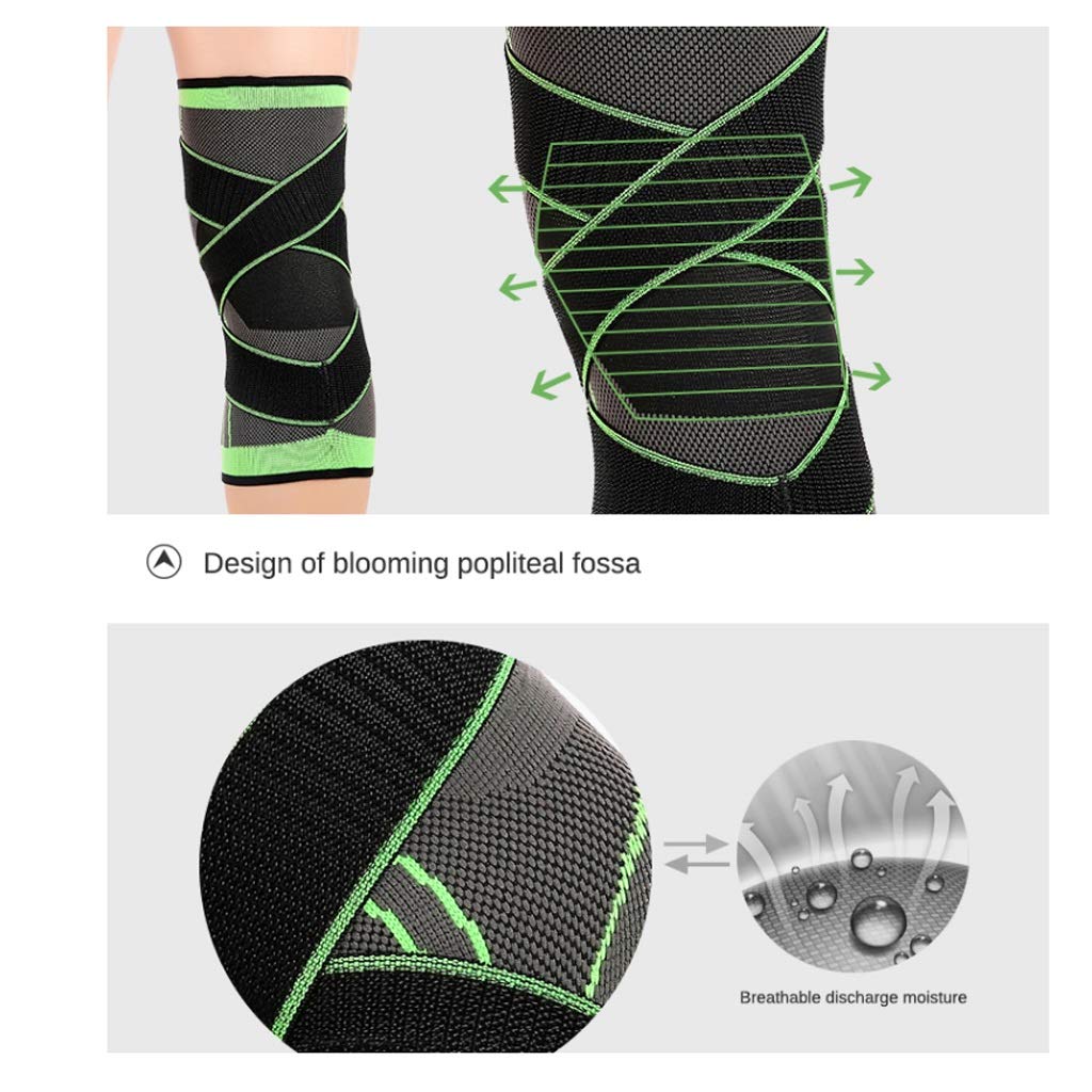 1 Paire de genouillère Protecteur genouillère genouillère genouillères Ceinture élastique pressurisée pour Courir Basket-Ball Volley-Ball(Argento,XL)