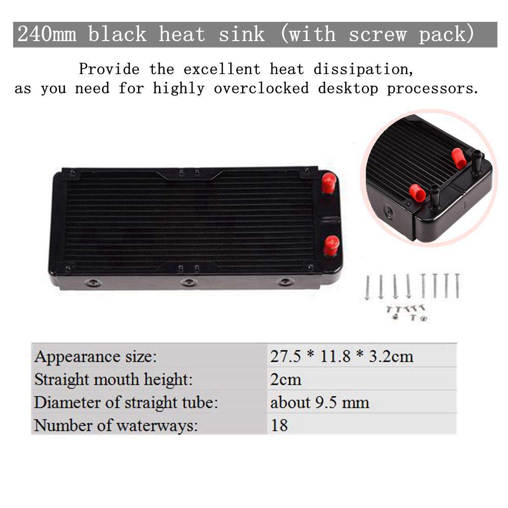Waterkoeling Kit voor PC Computer, DIY Alles-in-een Vloeibare CPU Koelset - 240mm Koellichaam CPU/GPU Blok Pomp Reservoir LED Ventilator, Waterkoeling Systeem