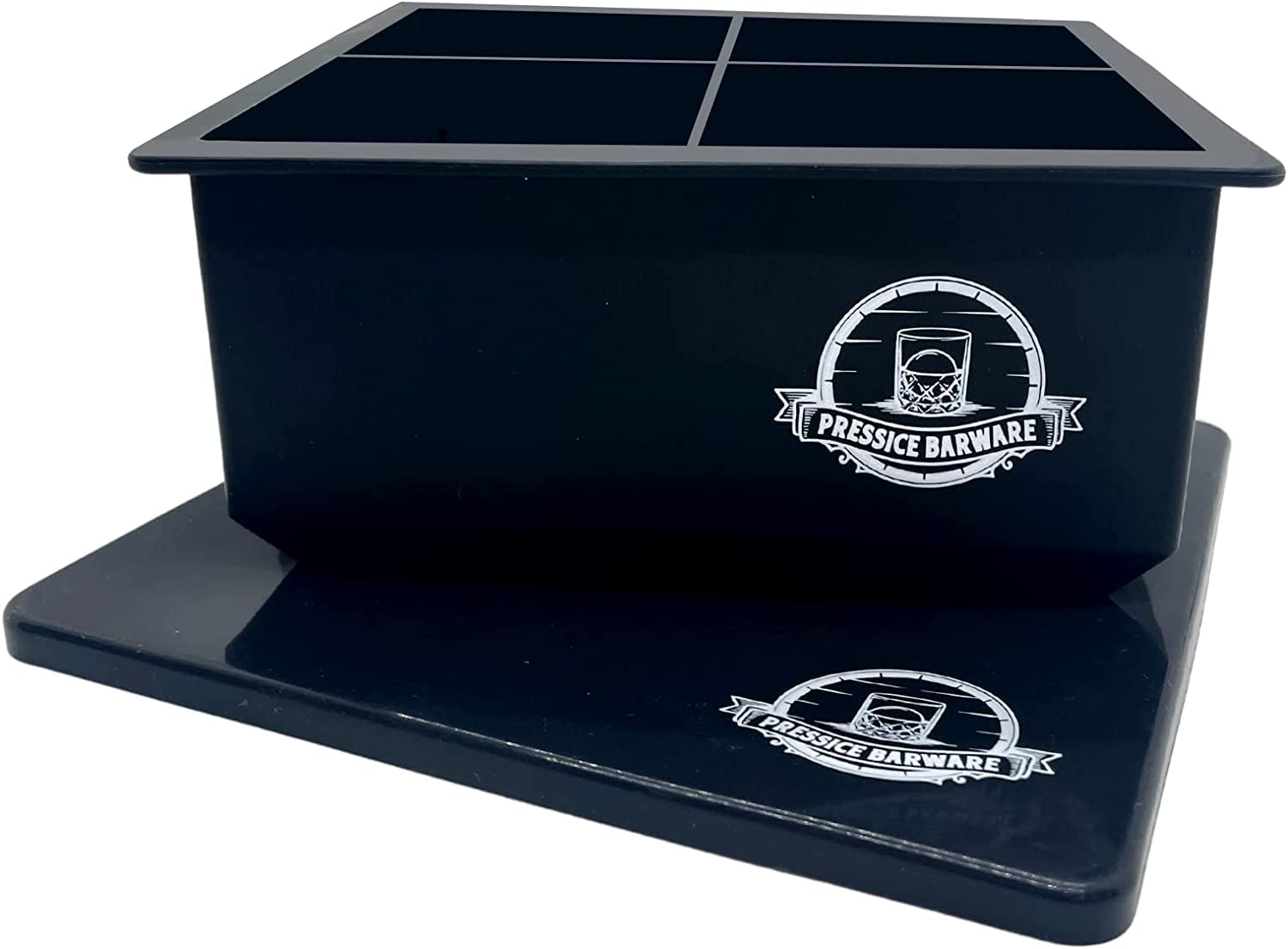 Pressice Barware Jumbo 2.5" Ice Cube Mold - For Use with Ice Presses - Makes (4) 2.5" Ice Cubes