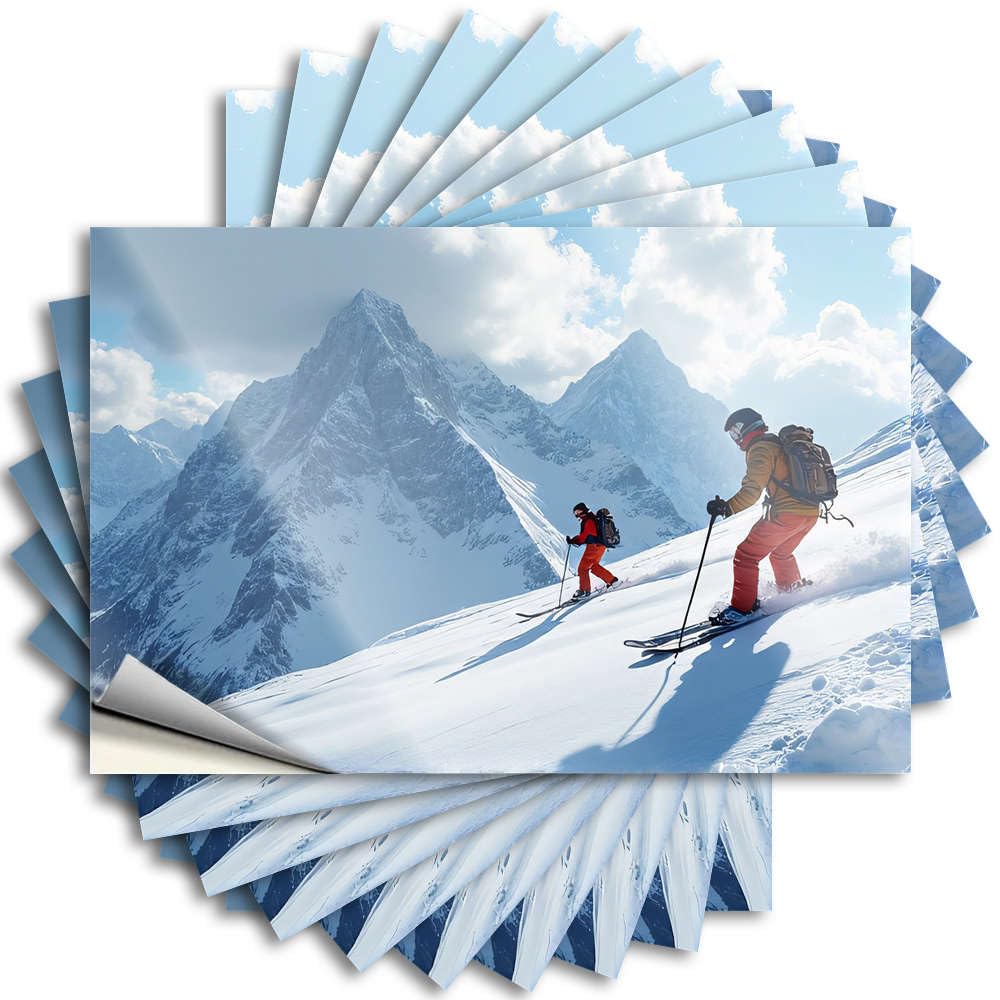 Cool Quote, Men Stuff Tumbler Two Skiers Ascend A Snowy Mountain Peak | Funny Quote Gamer Decals(12X18CM)