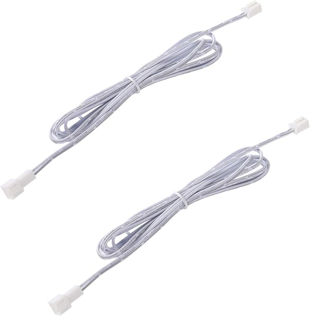 Extension Lead for LABOREDUCER Single Color Under Cabinet Puck Lights & Light Bars, Flexible and Extendable Cable (2pin, 2 pack)