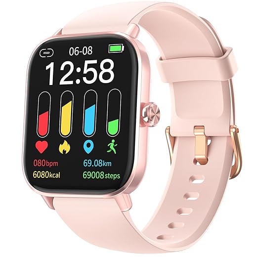 Fitness Smart Watch for Women Men, 24/7 Heart Rate, Blood Oxygen, Stress and Sleep Tracker,100 Sports Modes, 5ATM Waterproof Activity Trackers and Smart Watches