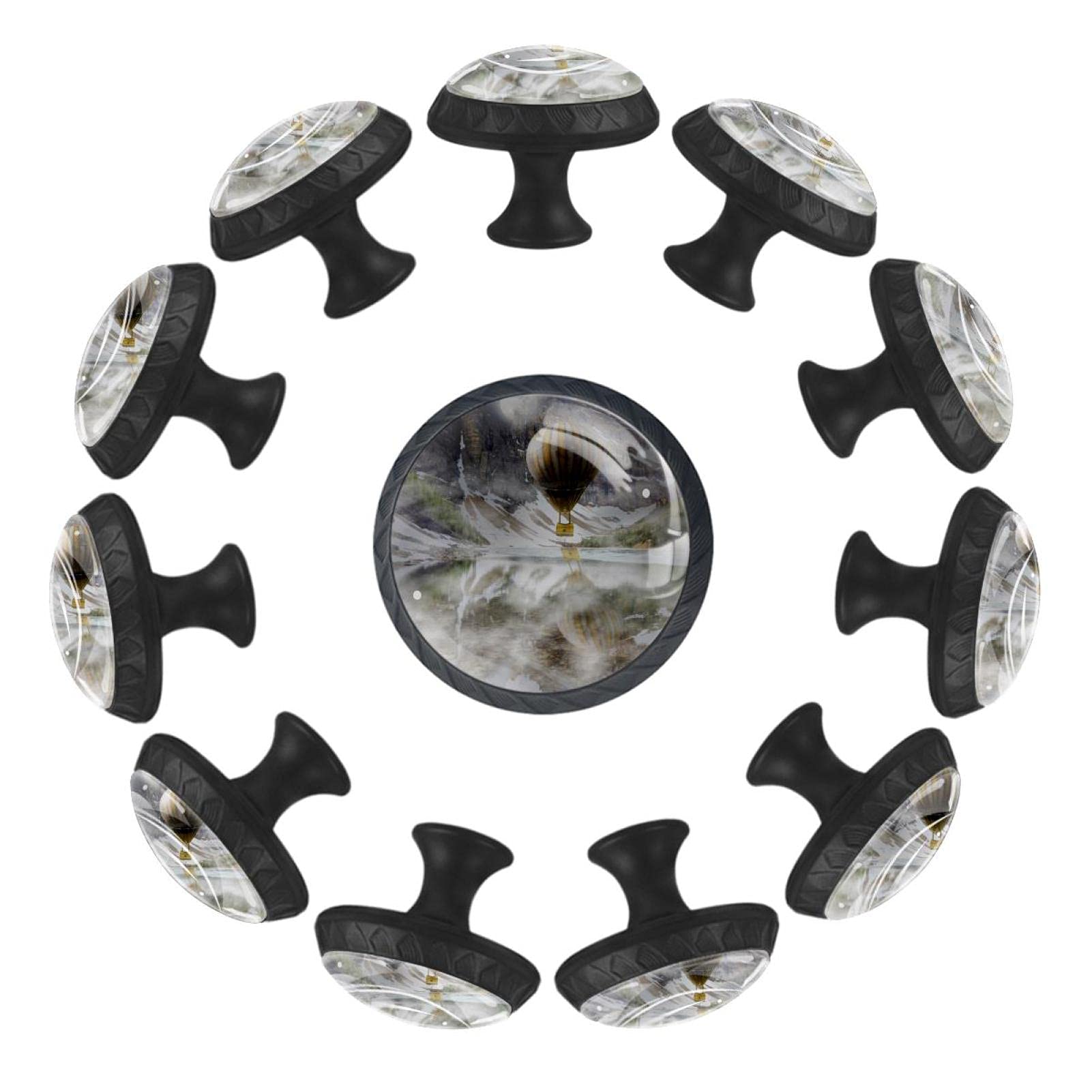 Boutons de tiroir montgolfière lot de 12 poignées rondes 35 mm pour commode enfant