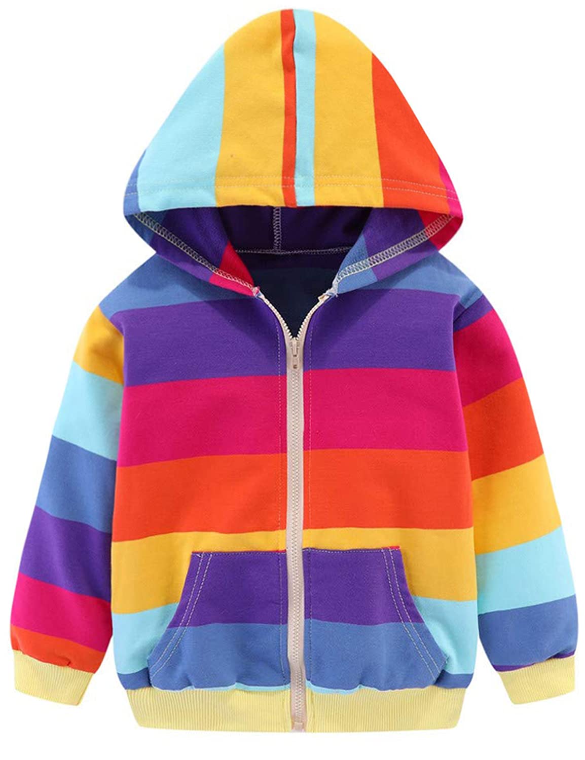DDSOL Baby Girl Zip-up Jacket Toddler Hoodie Sweatshirt Light Winter Coat Fall Outwear 2t-7t