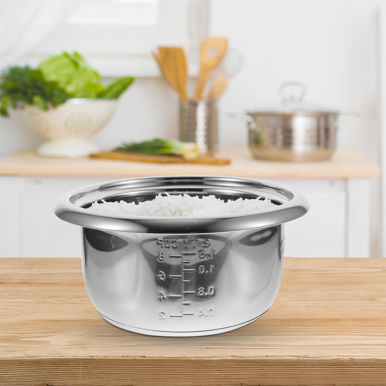 BESPORTBLE Pot Intérieur En Acier Inoxydable Pour Cuiseur À Riz Cuve Inox De Remplacement 25.00 X 25.00 X 11.70 Cm Récipient De Cuisson Pour Riz Soupe Et Gâteau À La Maison