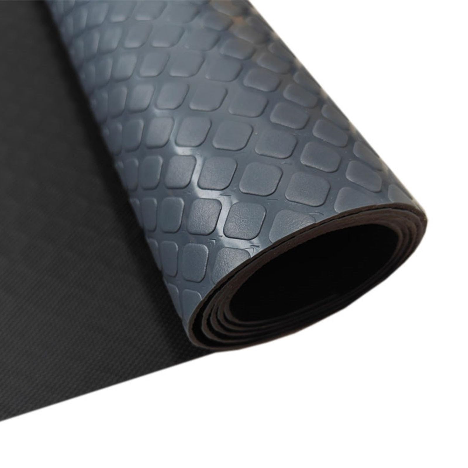Générique Tapis de Sol à Damier pour Garage - Tapis en Caoutchouc antidérapant et imperméable pour remorque, Box à Chevaux et Atelier - Joint en Caoutchouc Gris résistant de 1,2 x 6 m (3,9 x 19,7 pi)