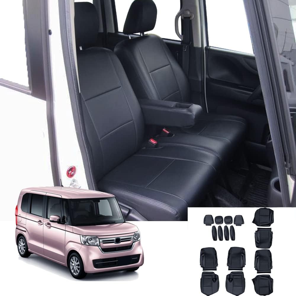 Amazon Yorkneic シートカバー ホンダ N Box N Box カスタム Jf1 Jf2 H23 12 H25 12 4人乗り カーシートカバー 内装 シートカバー ブラックレザー 合皮 撥水 一台分 車用アクセサリー 取扱説明書付き ブラック シートカバー 車 バイク