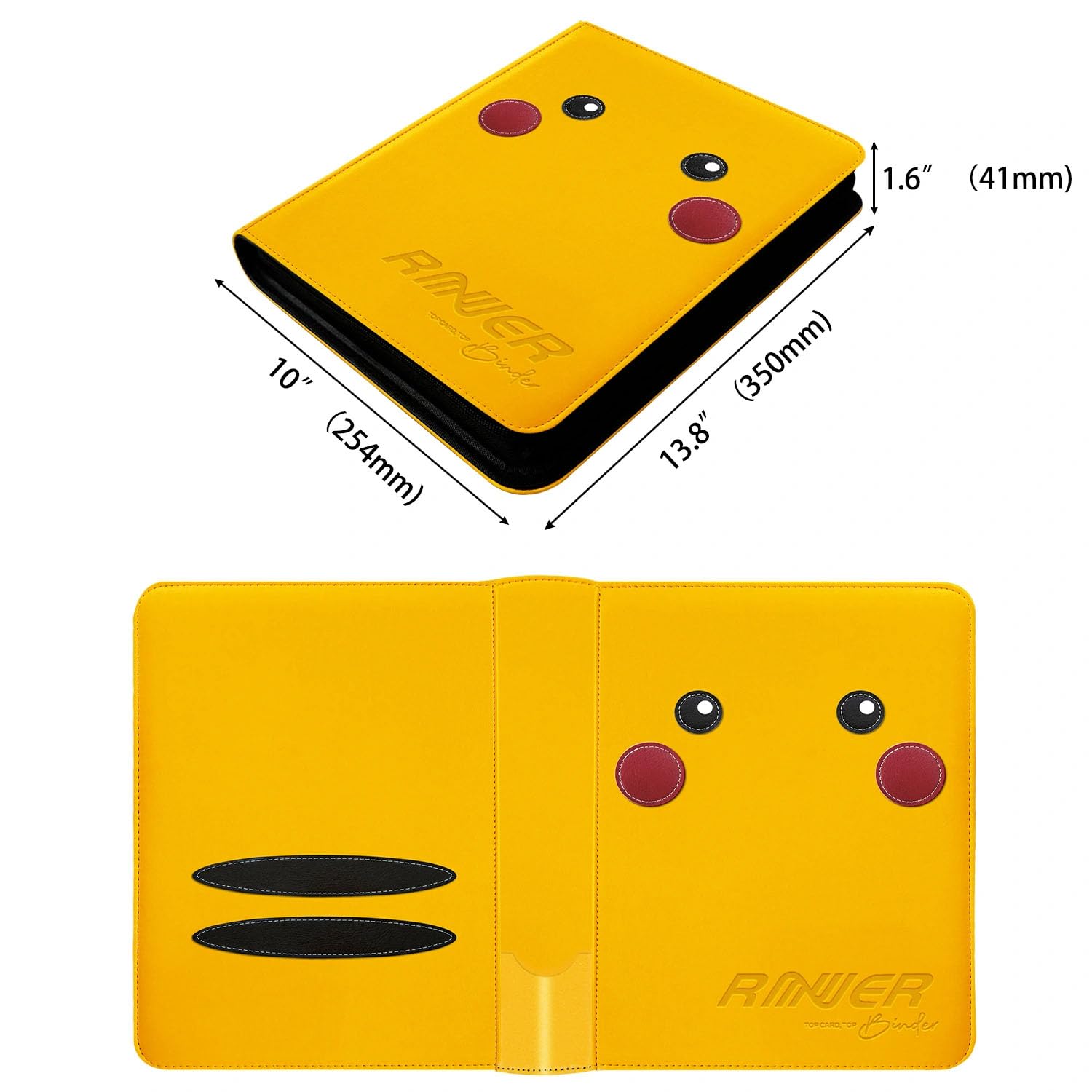 Raccoglitore a 9 scomparti, per 540 carte da collezione con cerniera in metallo YKK e scomparti laterali, regalo premium per collezionisti di carte
