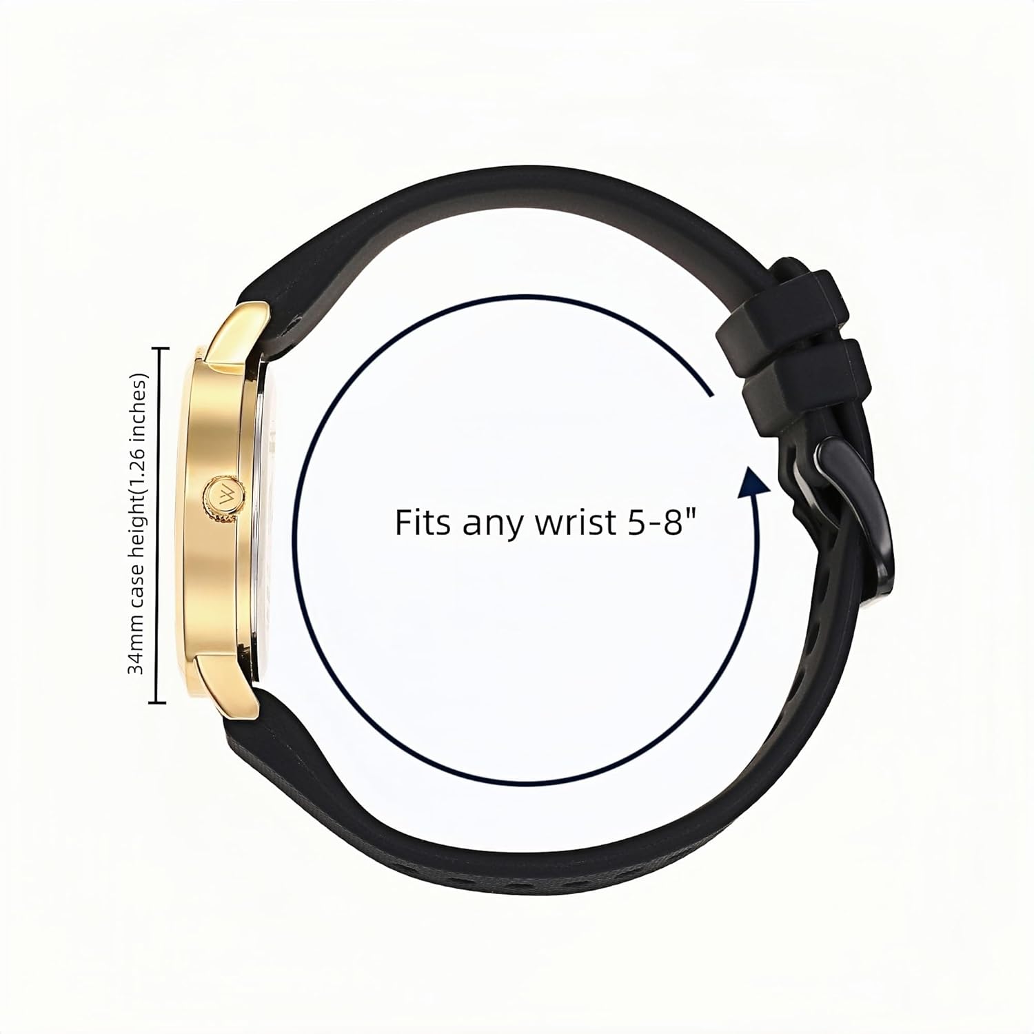 Wristology 2 Sizes Easy Change Band Numbers Watch Interchangeable Silicone Strap - Read Analog Face with Second Hand for Women, Men, Nurses, Teachers, Seniors, EMT Olivia - Image 2