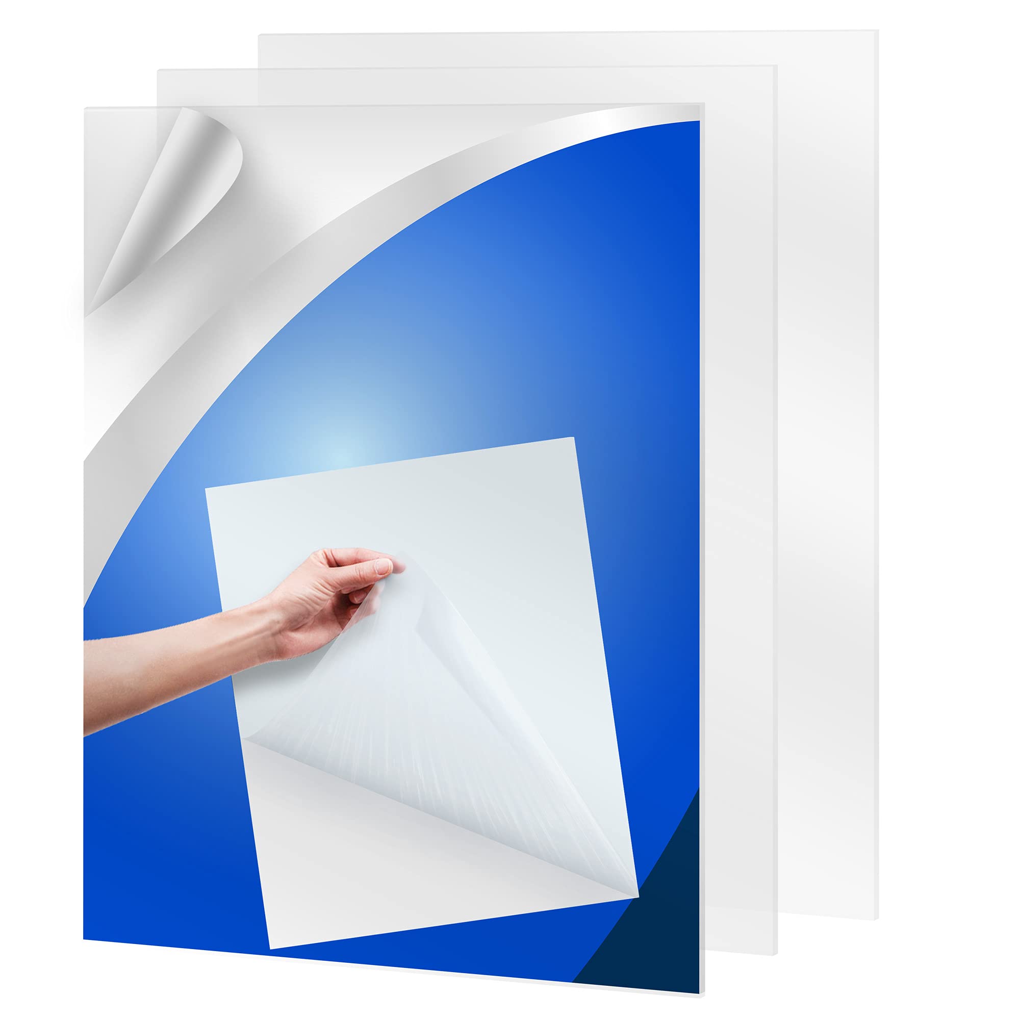 Langdon House - PET Flexible Plastic Glass Panels - 11x14 x 0.03 inch, Clear, 2 Pack - Thin Plexi-Glass Sheet for DIY Arts & Crafts - Home Projects & Picture Frame Glass Replacement - Easy to Cut