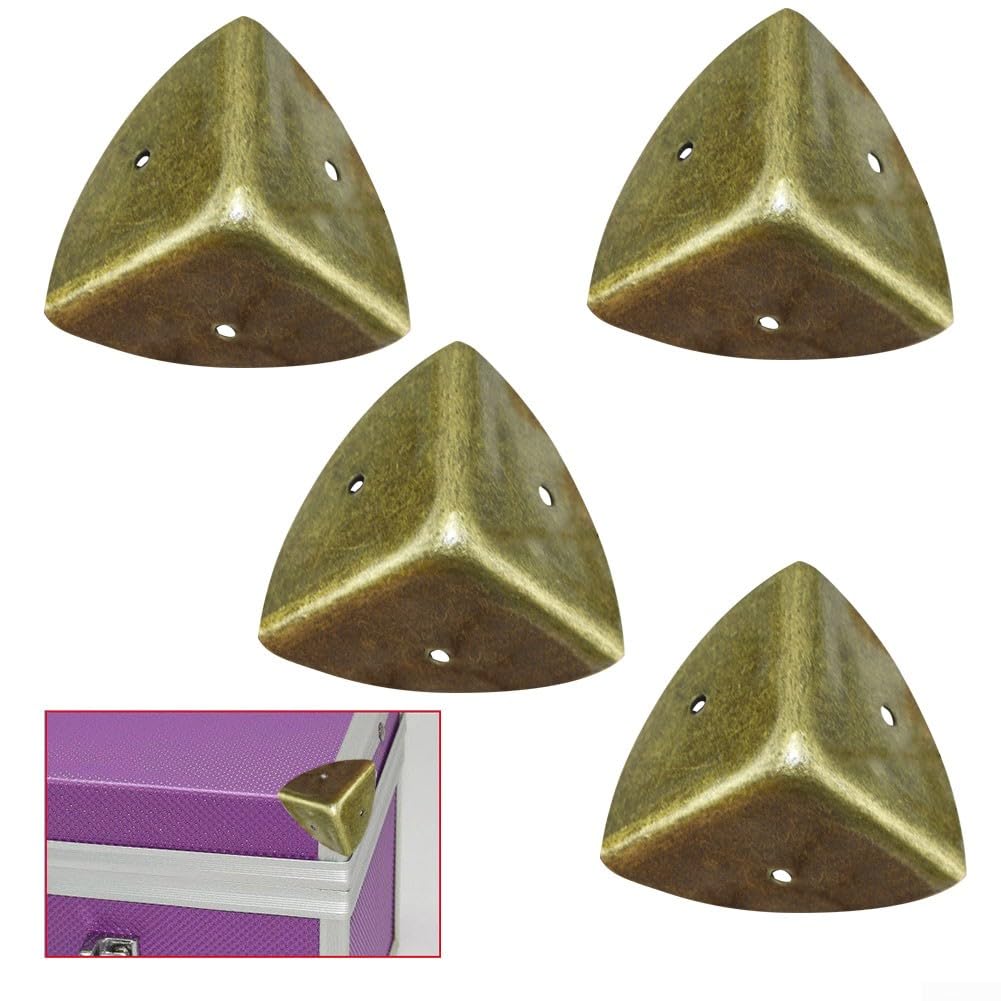 Protezioni angolari in metallo, 4 pezzi, 40 mm, protezioni angolari in metallo ad angolo retto, per valigie in legno, baule da viaggio