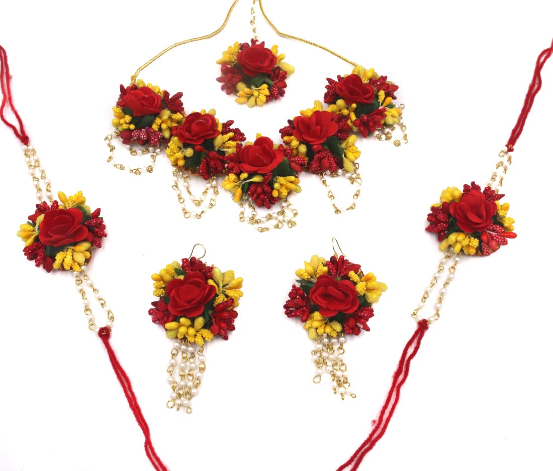 QUVYARTS Artificial Flower Jewellery Set, Handmade Floral Gota Patti Jewellery for Women & Girls (Mehandi/Haldi/Marriage/Engagement) (B09PQS5WKJ) Amazon Price History, Amazon Price Tracker