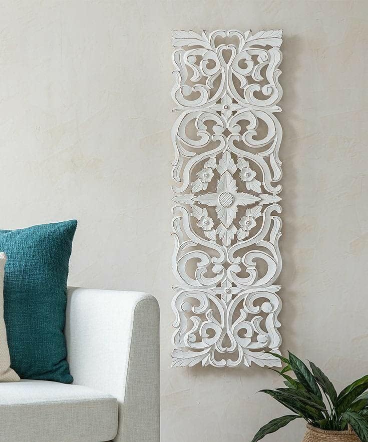 Buy VAS Collection Home Floral MDF Wall Decoration Panel, Hanging Wood