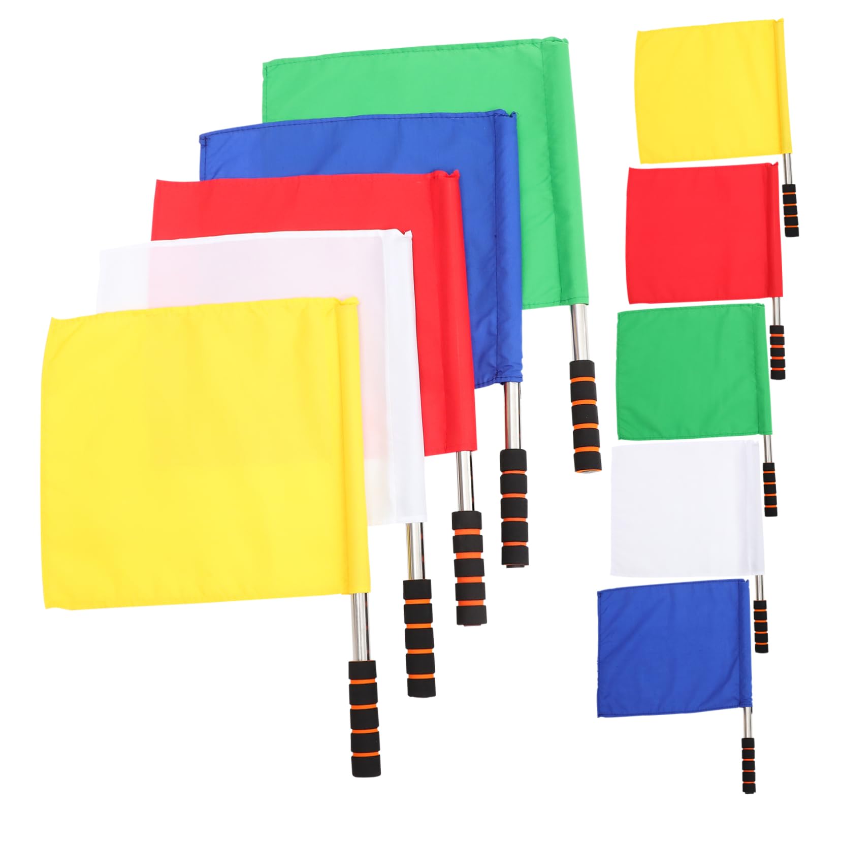 HANABASS Banderines de Árbitro de Fútbol, 10 Piezas, Poliéster y Acero Inoxidable, Alta Visibilidad, Fáciles de Llevar para Partidos al Aire Libre