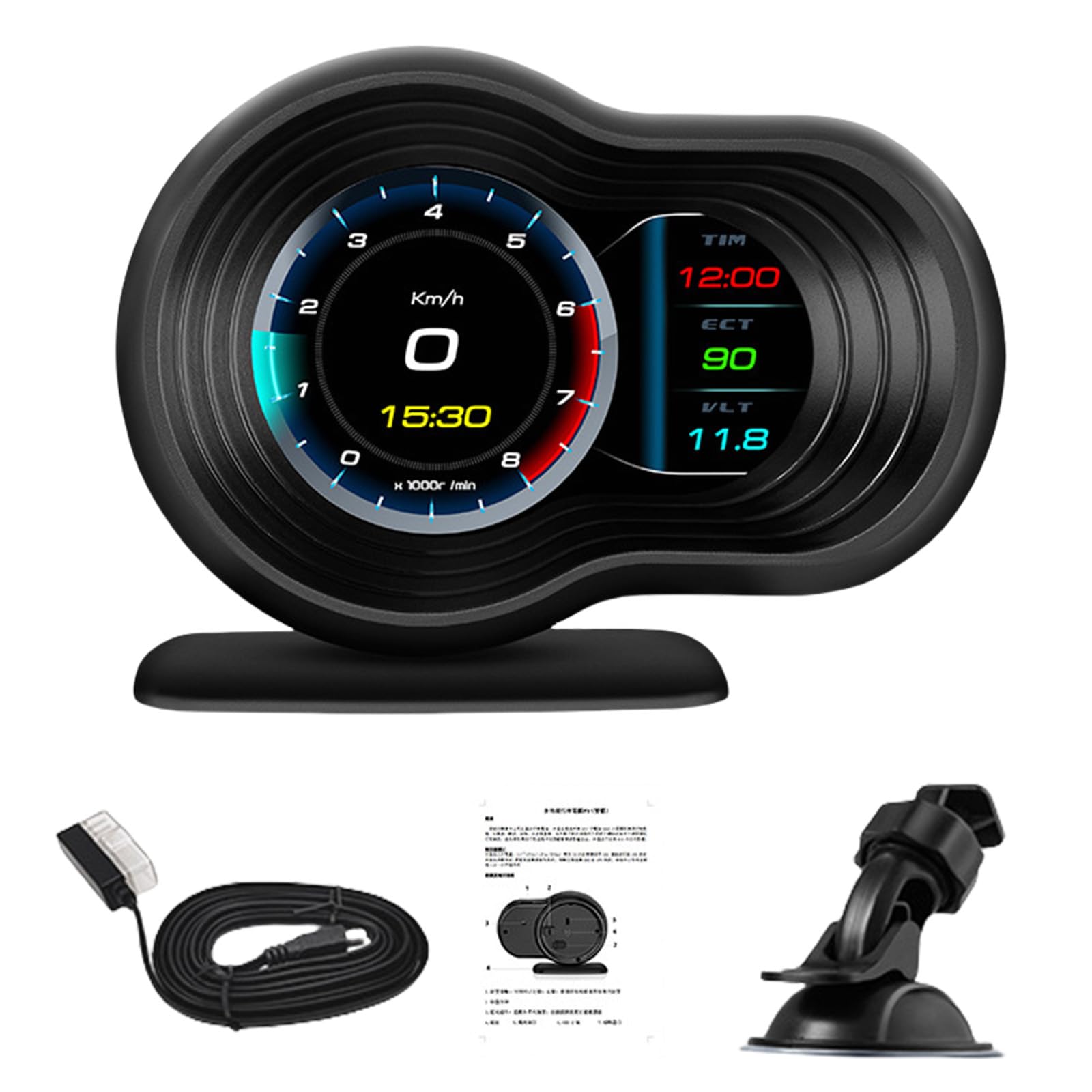 Los sistemas avanzados de pantalla LCD HUD muestran información de conducción, instalación rápida, dispositivo LCD HUD para viajeros diarios, fácil de instalar
