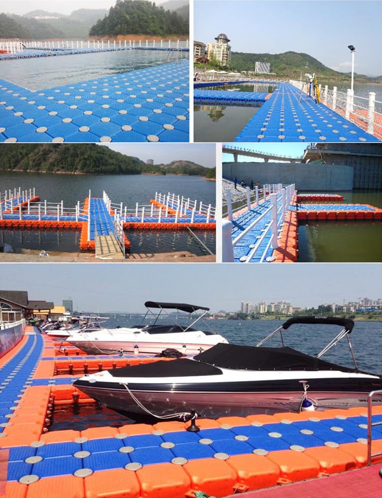 Muelle flotante – Pontón modular de plástico de alta carga para pesca, embarcadero flotante antideslizante portátil