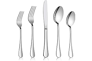 E-far 10-Piece Silverware Set for Dorm Room Essentials