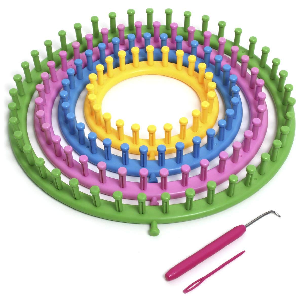 igadgitz home U6988 - Tricotin Circulaire Kit, Métier à Tisser la Laine, Ensemble de Métier à Tricoter Rond (4 tailles - 14cm|19cm)