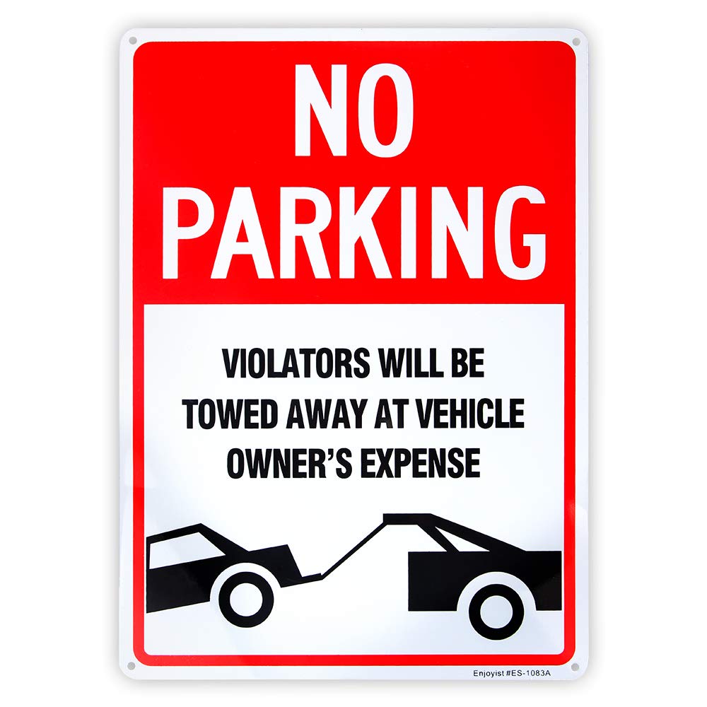 No Parking Sign, Violators Will Be Towed, 12x8 Inch, Rust-Free Aluminum, Reflective & UV Protected