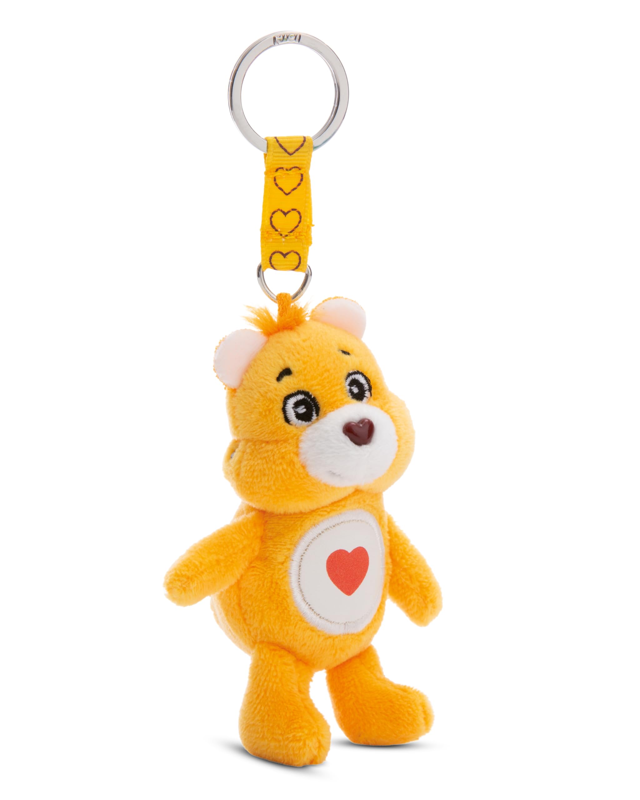 NICI Care Bears key ring Tenderheart Bear 10cm - Cuddly toy pendant for children & adults, with key metall ring holder to hang on keys, cord, bags - 61376