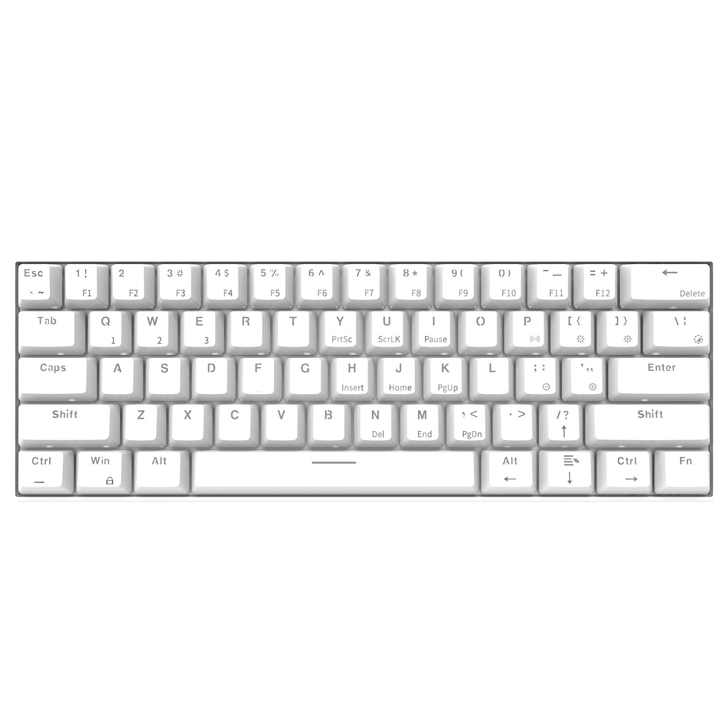 von oben schräg view of the Epomaker Ajazz i610T keyboard in white.